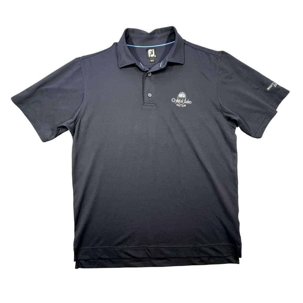 FootJoy Navy Blue Polo Shirt Crystal Lake Golf Club Men's Medium